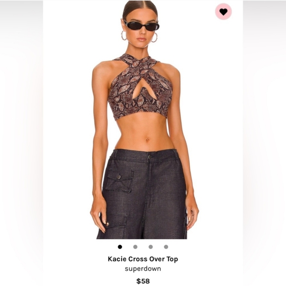 ๐ฅ Superdown Black Brown Embellished Sleeveless Crop Top - Picture 1 of 6